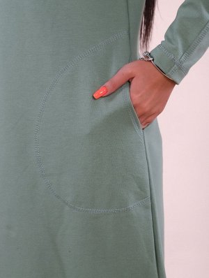 Платье длинное с разрезами - Готэм - 488 - оливка