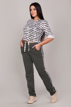 Костюм футболка+брюки - Fashion sports - 378 - хаки