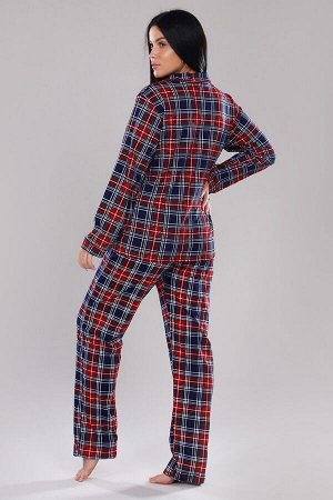 Пижамный костюм с брюками - Tartan - 907 - красный