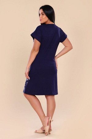 Платье с эффектным принтом - Хрусталь - 410 - синий