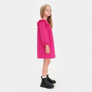 Платье для девочки с рюшей KAFTAN "Basic line", размер 30 (98-104), цвет фуксия