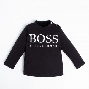 Футболка с длинным рукавом Крошка Я "Little Boss", рост, цвет чёрный