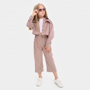 Костюм для девочки KAFTAN Velvet 34 (122-128 см), цвет кофе