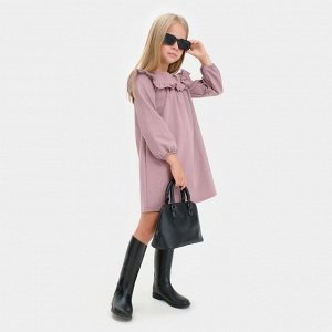 Платье для девочки с рюшей KAFTAN "Basic line" 34 (122-128), цвет сиреневый