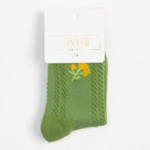 Носки детские MINAKU Цветочек цв.зеленый, р-р 12-14 см