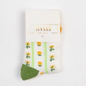 Носки детские MINAKU Цветы, белый, р-р 12-14 см