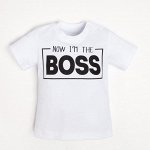 Футболка детская Крошка Я &quot;Little Boss&quot;, рост, цвет белый