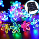Светодиодная гирлянда &quot;цветочки&quot; на солнечной батарее, 12 метров, 100 LED, 2 режима мигания