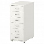 IKEA / HELMER ХЕЛЬМЕР | Тумба с ящиками на колесах, белый | 28x69 см