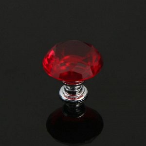 Ручка кнопка CAPPIO, цвет красный "Алмаз", стеклянная, d=30 мм