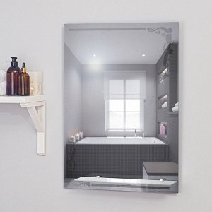 Зеркало «Винтаж», с пескоструйной графикой, настенное, с полочкой, 49?68 см