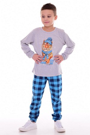 Пижама детская 7-299 (бирюза) Тигр в шапке