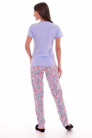 Пижама женская 1-141б (голубой+розовый)