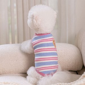 Одежда для домашних животных, кофта, цвет розовый/голубой, в полоску