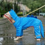 Дождевик для собак крупных пород, цвет синий