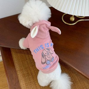 Одежда для домашних животных, кофта с капюшоном, цвет розовый