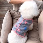 Одежда для домашних животных, теплый жилет, цвет серый с принтом