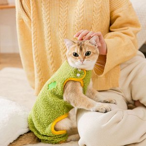Одежда для домашних животных, теплый комбинезон, цвет зеленый