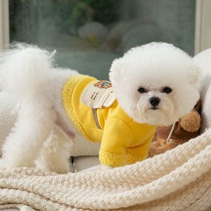 Одежда для домашних животных, утепленная кофта, цвет желтый
