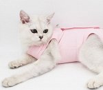 Послеоперационный бандаж для кошек, на липучке, цвет розовый