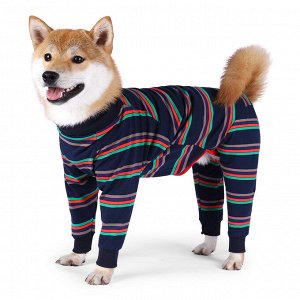 Одежда для домашних животных, комбинезон с длинными рукавами, в полоску, размер XS