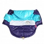 Одежда для домашних животных, утепленная куртка с капюшоном, цвет голубой, размер 26