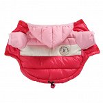 Одежда для домашних животных, утепленная куртка с капюшоном, цвет розовый, размеры 10, 12, 14, 16, 18
