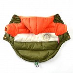 Одежда для домашних животных, утепленная куртка с капюшоном, цвет оранжевый, размер 26