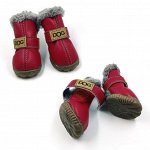 Обувь для домашних животных, утепленная, цвет красный