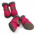Обувь для домашних животных, утепленная, цвет розовый