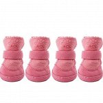 Обувь для домашних животных, утепленная, цвет розовый