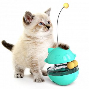 Игрушка для домашних животных, принт "Кот и мячики", цвет бирюзовый