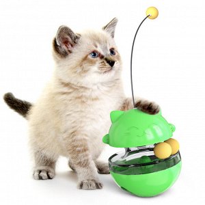 Игрушка для домашних животных, принт "Кот и мячики", цвет зеленый