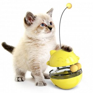 Игрушка для домашних животных, принт "Кот и мячики", цвет желтый
