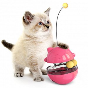 Игрушка для домашних животных, принт "Кот и мячики", цвет розовый