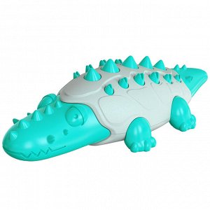 Игрушка для домашних животных, принт "Крокодил", цвет бирюзовый