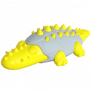 Игрушка грызунок для собак "крокодил", цвет желтый