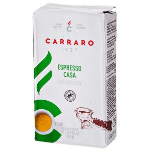 Кофе CARRARO ESPRESSO CASA 250 г молотый 1 уп.х 20 шт.