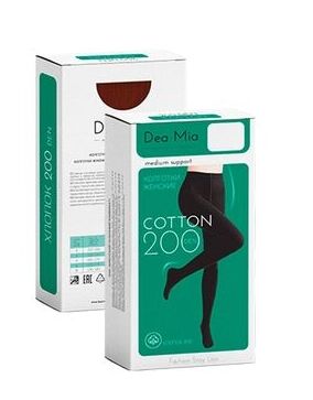 Колготки женские DEA MIA COTTON 200 (хлопковые)