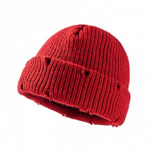 Однотонная шапка унисекс, цвет бордовый