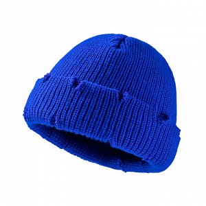 Однотонная шапка унисекс, цвет синий