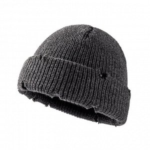 Однотонная шапка унисекс, цвет темно-серый