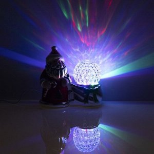 Световой прибор «Дед Мороз с шаром» 10 см, свечение RGB, 220 В