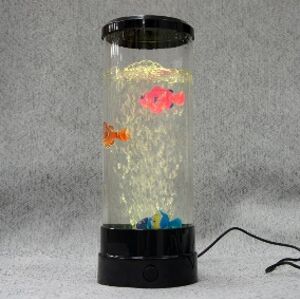 Аквариум Высота 29см,диаметр 10см
Светильник с медузами/рыбками в подарочной упаковке. 

В колбу заливается вода. В дно светильника вмонтирован компрессор и разные светодиоды. За счет потока воздуха с