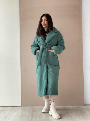 Пальто-одеяло Premium Аlpolux в зелёном цвете