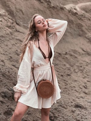 Martichelli Пляжный комбинезон из хлопка кремовый
