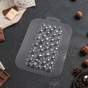 Форма для шоколада и конфет пластиковая «Плитка Пузырьки», цвет прозрачный