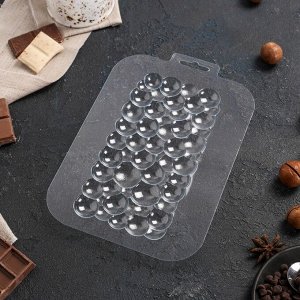 Форма для шоколада и конфет пластиковая «Плитка Пузырьки», цвет прозрачный