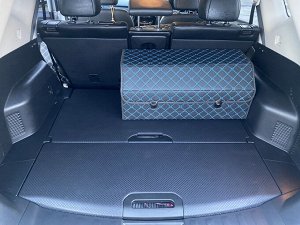 Органайзер Большой Эко Кожа в багажник авто Черный с синей строчкой Akuma LUX