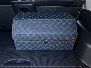 Органайзер Средний Эко Кожа в багажник авто Черный с синей строчкой Akuma LUX
